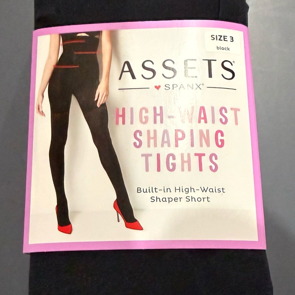 SPANX Assets Black High-Waist Shaping Tights size 3